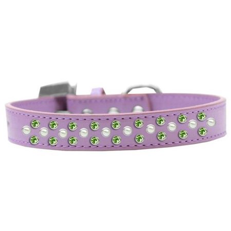 UNCONDITIONAL LOVE Sprinkles Pearl & Lime Green Crystals Dog CollarLavender Size 14 UN851521